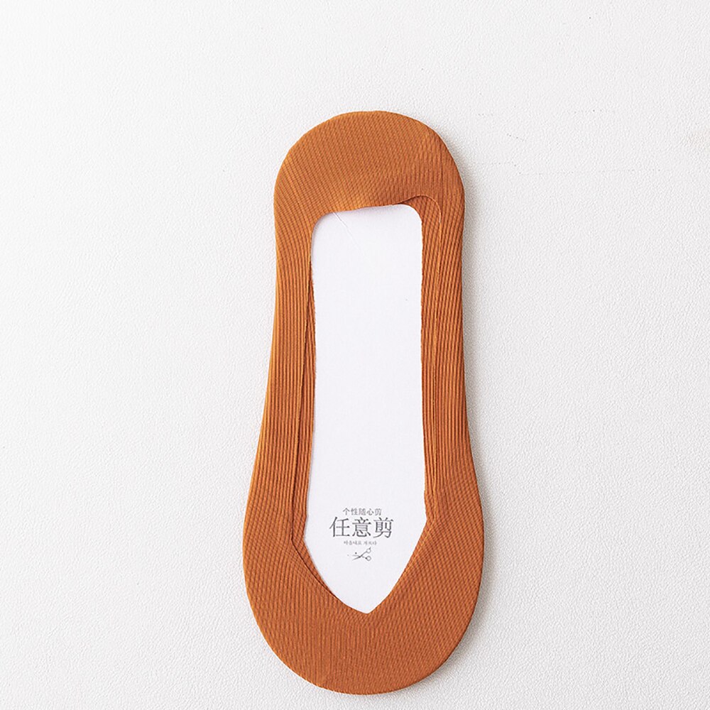 Calcetines finos de silicona para mujer, medias de seda antideslizantes sin costuras, invisibles, transpirables, 1 par: orange