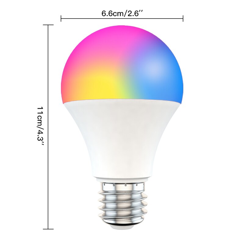 5W WiFi Smart Light Bulb E27 B22 Dimmable RGB+CCT 85-260V Smart Light Bulb Voice Control Work With Alexa Google Home