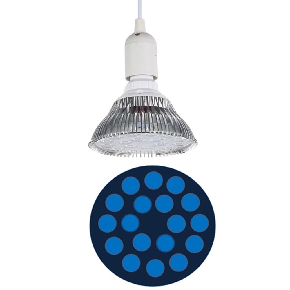 54W LED Reef Aquarium Lamp Full Spectrum PAR38 E27 Plants Grow Light for Nano Fresh Water Fish Tanks: S18H-E27 Wire