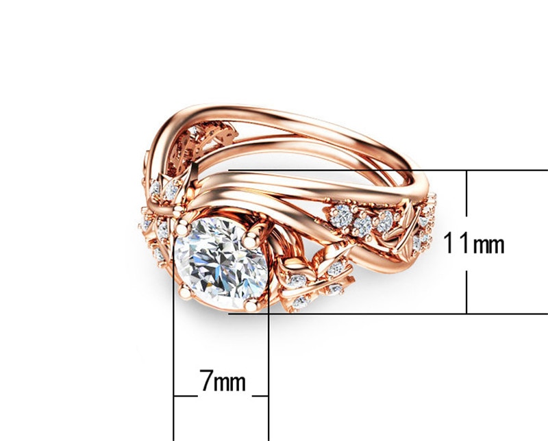 Modyle Rose Flower CZ Stone Wedding Rings for Women Jewelry Love Engagement Rose Gold Color Wedding Ring