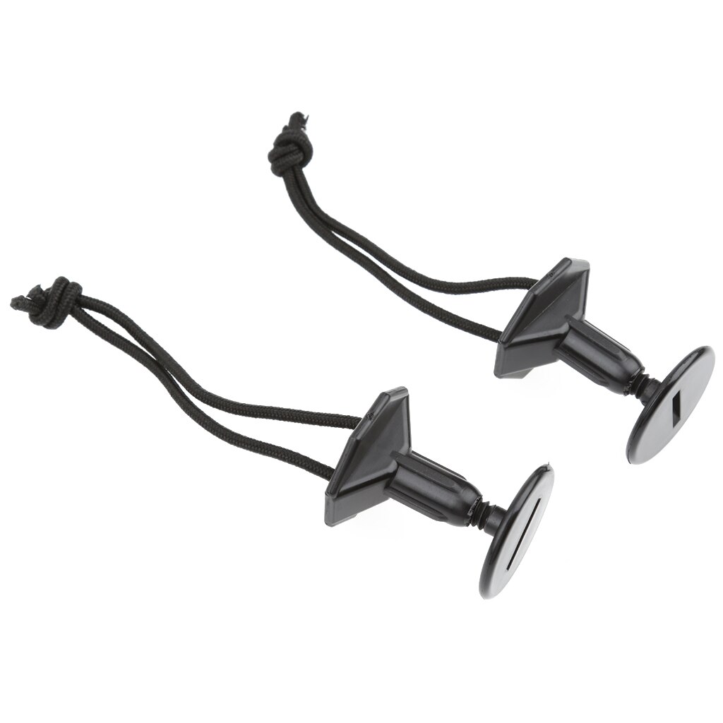 1 Pair 48mm Surfing Bodyboard Surfboard Leash Plugs & 12cm String Cord Black