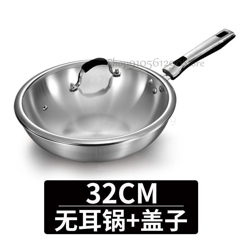 600 Duitsland Geen-Rook Non-stick Wok 304 Roestvrijstalen Huishoudelijke Ongecoat Wok Inductie Kookplaat Gas Toepassing: Old  farmer  1