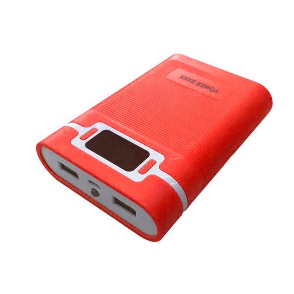 VerkoopDual Usb Lcd Display 4-Cell 18650 Battery Charger Box Power Bank Diy Case Kit: Red