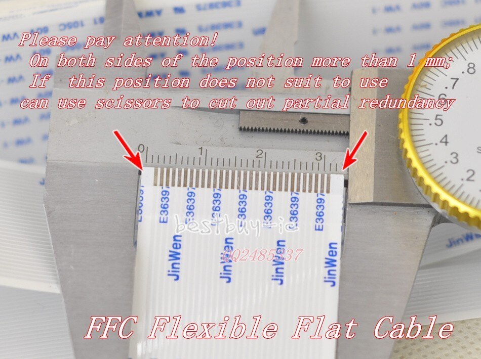 1.0mm Spacing +1500mm Length + 30Pin A / same direction line Soft wire FFC Flexible Flat Cable 30P*1.0A*1500MM