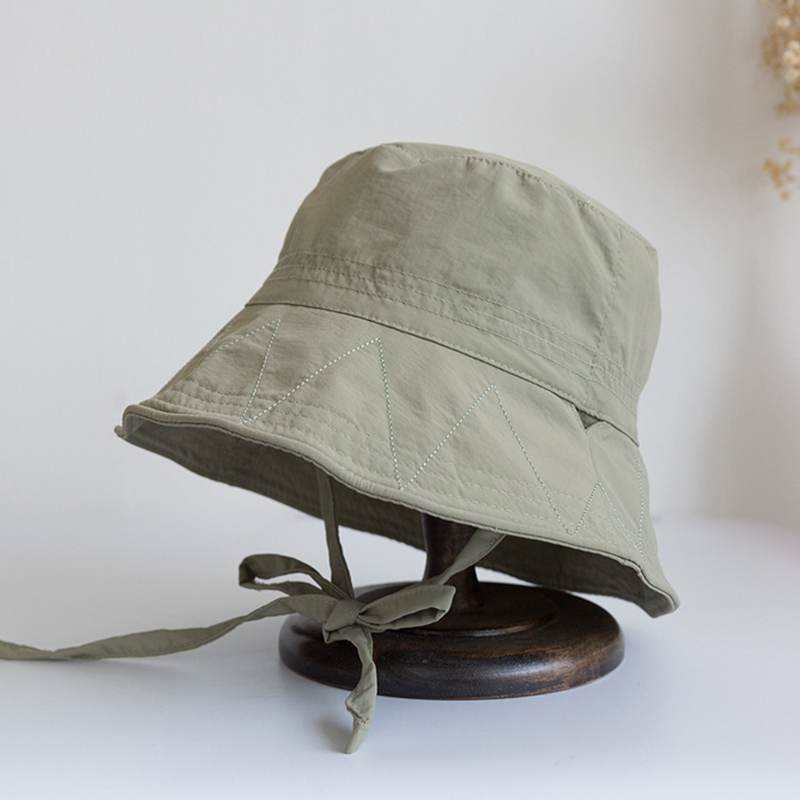 Chapéu de pescador feminino à prova de vento, alça fixa com cadarço, aba larga, guarda-sol, anti-uv, parte superior plana, tampa de bacia dobrável