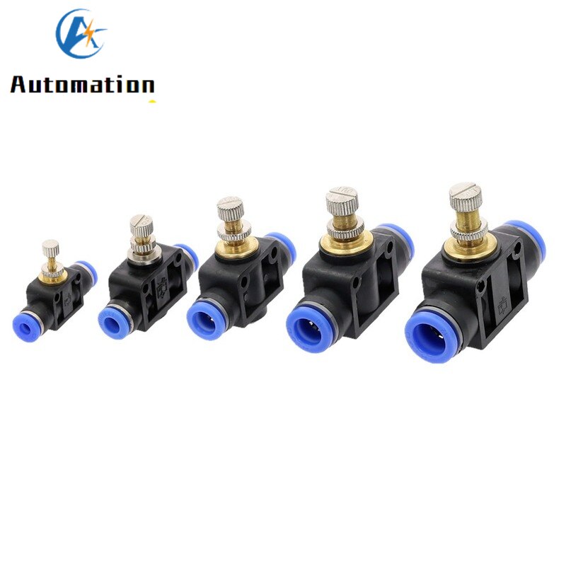 1Pcs Gasklep Sa 4Mm 6Mm 8Mm 10Mm 12Mm Tube Air Flow Speed Control kraan Valve Tube Waterslang Pneumatische Push In Fittings