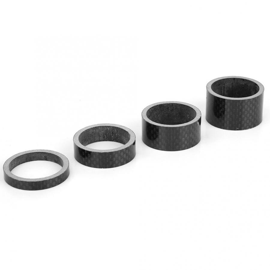 Azarxis Fiets Headset Spacer 12 Stks Fiets Stuur Stem Spacers Set Fit 28,6 cm Stem voor MTB BMX Mountainracefietsen Fietsen 2mm 3mm 5mm 10mm (Set02-12 stuks (Carbon Fiber