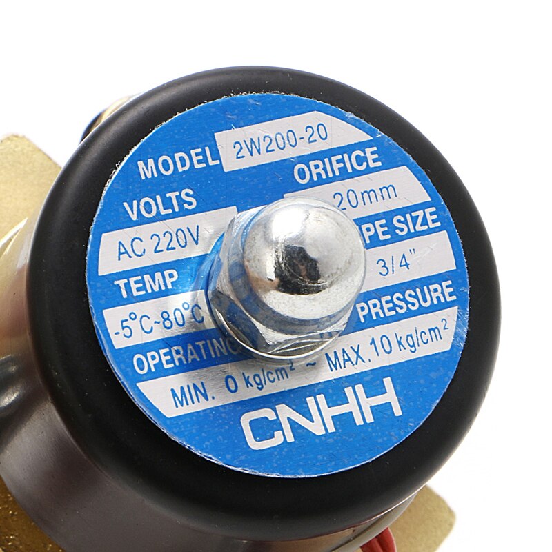 3/4 "220V Elektrische Magneetventiel Pneumatische 2 Port Water Olie Lucht Gas 2W-200-20