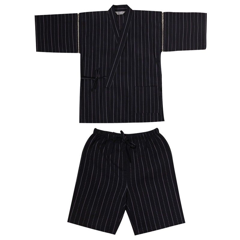 Mannen Japan Stijl Pyjama Sets Yukata Kimono Nachtkleding Half Mouw V-hals Tops Shorts Gestreepte Nachtkleding Pyjama Homme 226-117