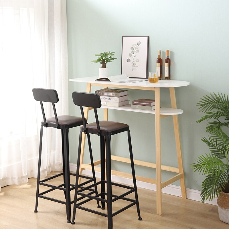 Moderne Smiple Stil Bar Tische Doppel-schicht Massivholz Hohe Tische Kreative Holz Tische Hause Wohnzimmer Bar Möbel HWC