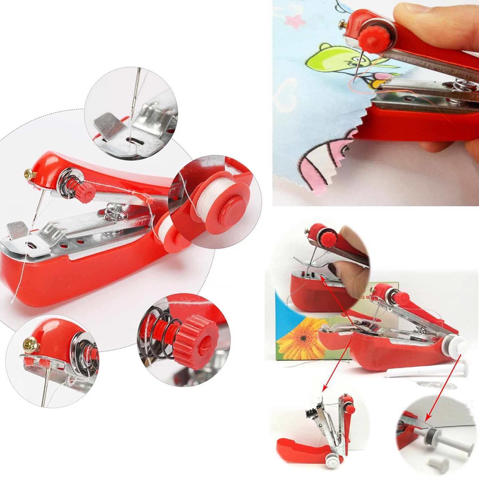 Portable Mini Sewing Machine Desktop Cordless Repairs Machine Home Kids Use