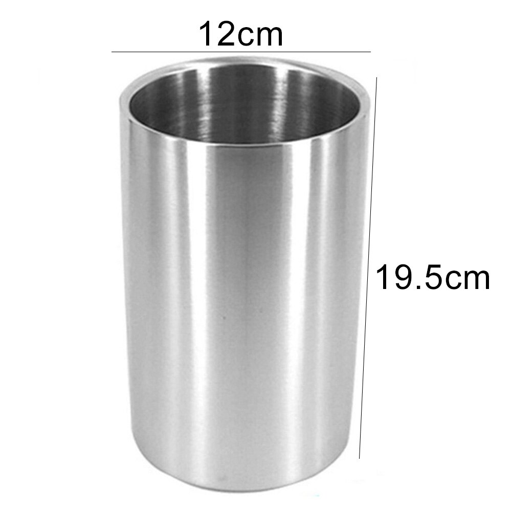 Stainless Steel Double-Walled Heat Insulated Ice Cube Bucket Round Container ice bucket
