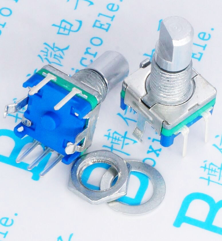 5Pcs Half Axle Rotary Encoder Code Switch Ec11 15Mm Audio Digital Potentiometer With Switch