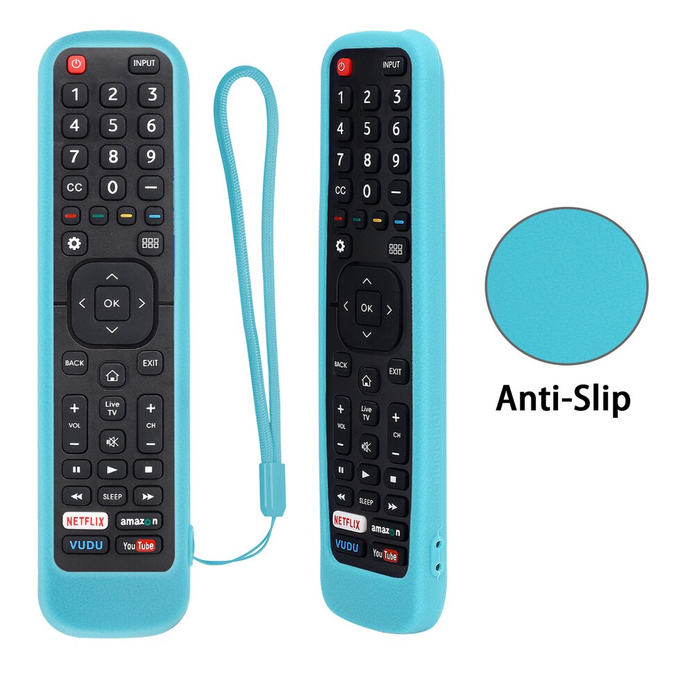Fundas de Control remoto de TV para Hisense EN2A27 LED HDTV EN-2A27 HDTV, funda de Control remoto, amigable con la piel, a prueba de golpes, protector: light blue