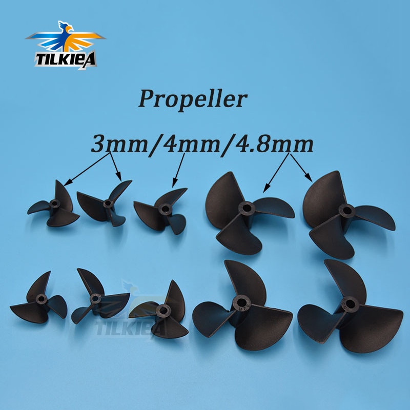 Rc Boat Propeller 3 blades Nylon Propellers For 3mm/4mm/4.8mm Shaft Rc Boat 3 Blade Plastic Paddles