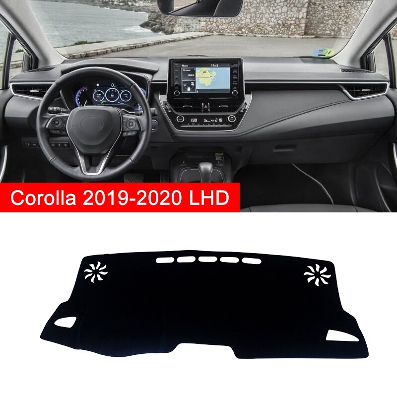 Voor Toyota Corolla Auto Dashboard Cover Dash Mat Zonnescherm Pad Instrument panel Tapijten Protector Anti-Uv Accessoires: LHD Black Side