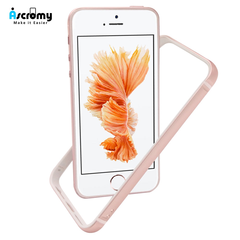 Ascromy voor iphone 5s hoesje bumper luxe aluminium metalen siliconen frame glitter telefoonhoesje voor iphone  se 5s 5 s 5se accessoires