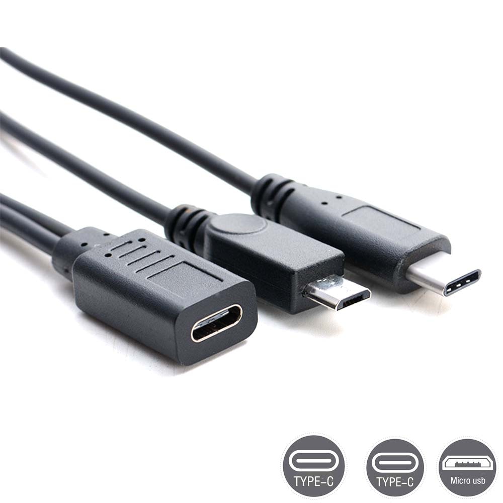 Usb 3.1 type c hunn til mikro + type c hann y spli... – Grandado