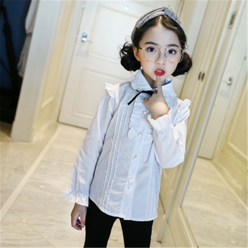 Camisas blancas para niñas, ropa de otoño , 10, 12 años, uniforme escolar para adolescentes, blusa para niñas, camisas, ropa para niños, ropa para niños