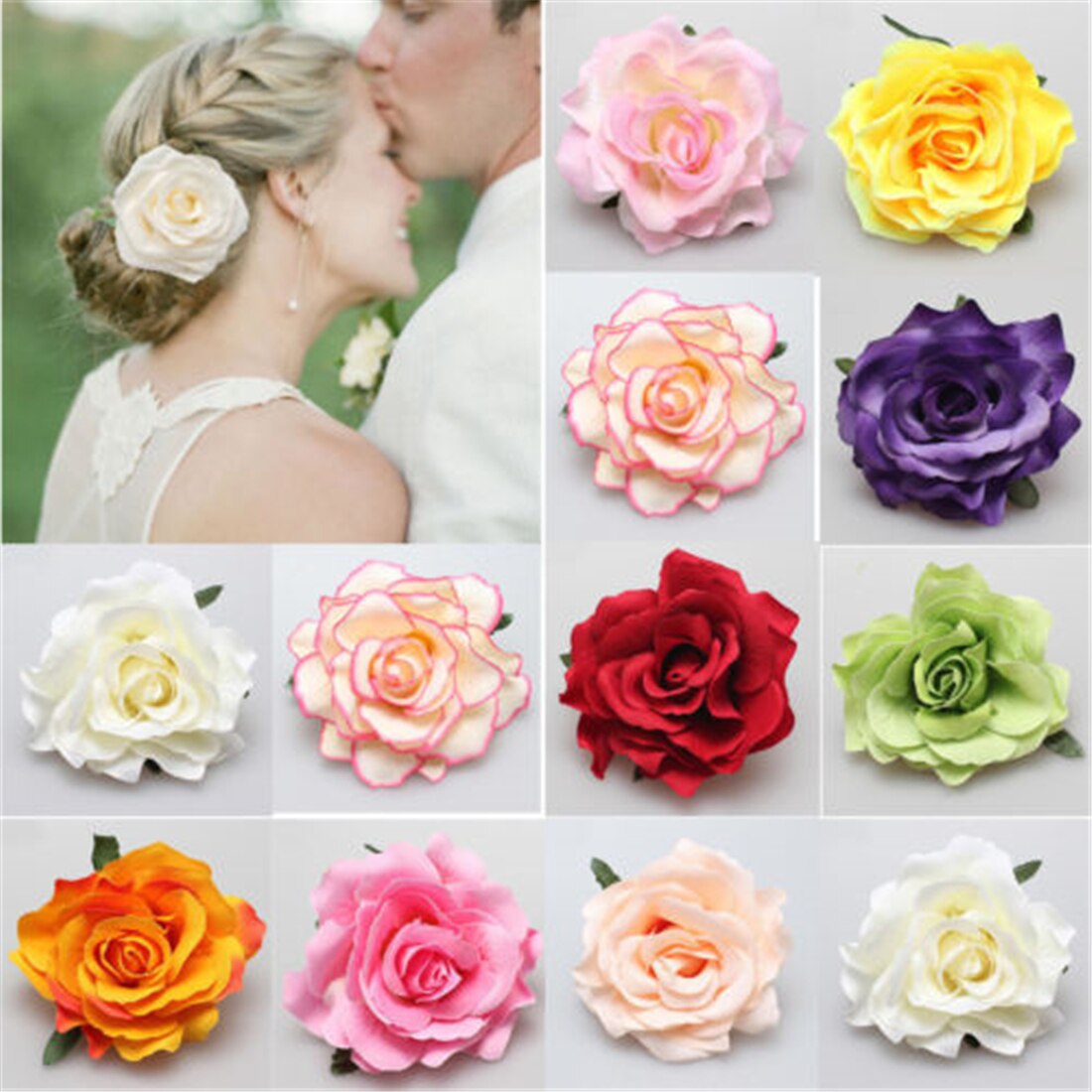 1PC Haar Clips Sand Strand Frauen schick Blumen Haarnadeln Feste 12 Farben handgefertigt Schmetterling Rose Orchidee Haar zubehör