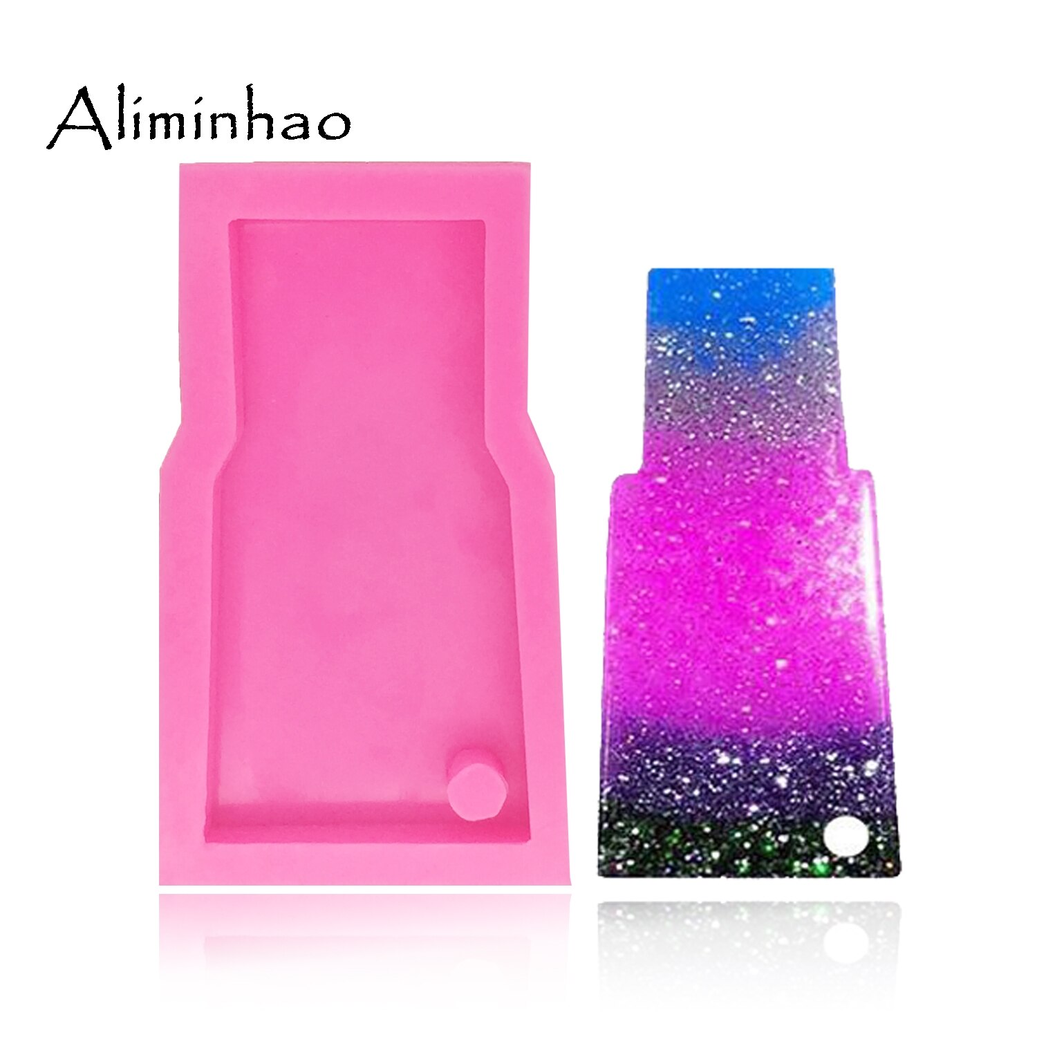 DY0053 molde de silicona con forma de vaso de agua brillante DIY para llaveros moldes perforados Molde de resina epoxy de arcilla polimérica