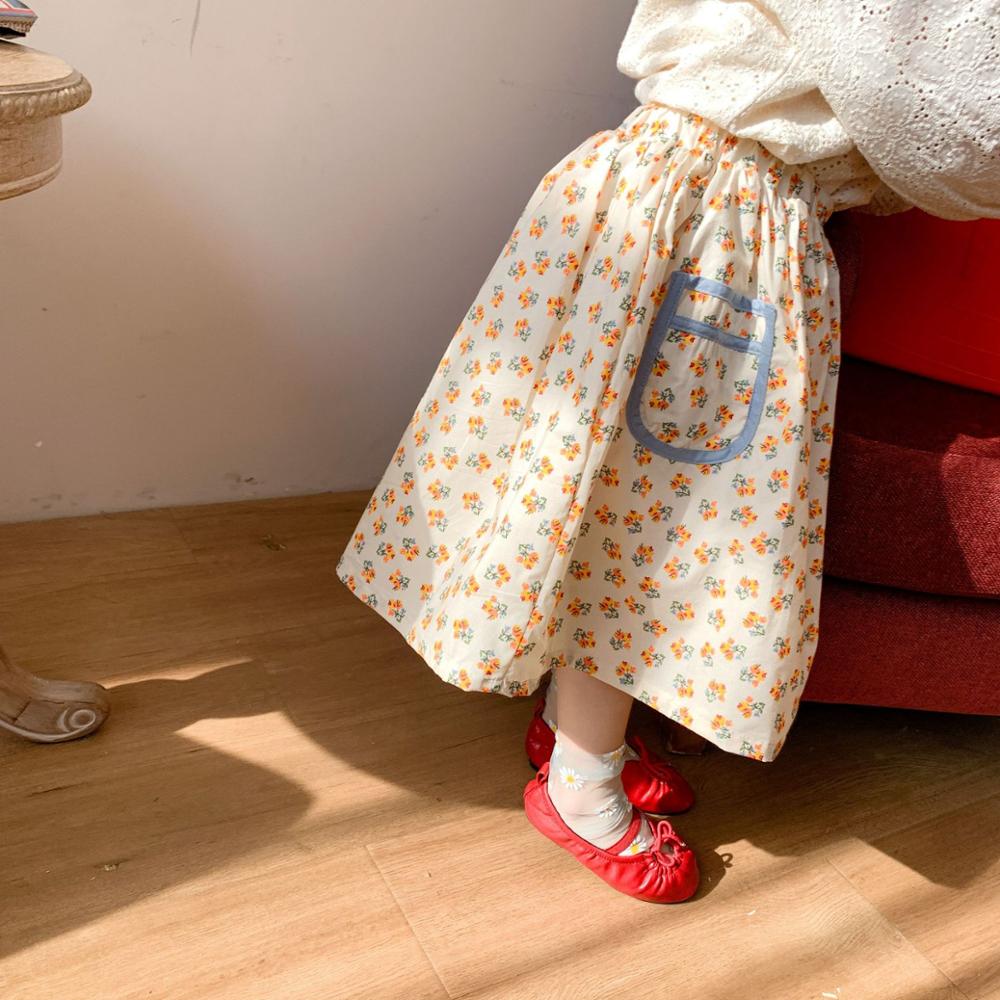Lente Bloemen Gedrukt Baby Meisjes Rokken Zakken Koreaanse Stijl Kids Kleding Peuters Kinderen Zoete Rok