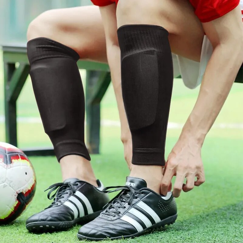 Protège-tibia de football pour adultes et adolescents, manchon de compression, manchon de mollet, chaussette de sport, soutien de protection des jambes, football, 1 paire