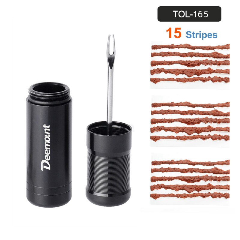 Deemount cykel tubeless däck brådskande reparationsverktyg med / 15 ränder passar gängad  co2 patron blåsa upp presta schrader: Tol -165