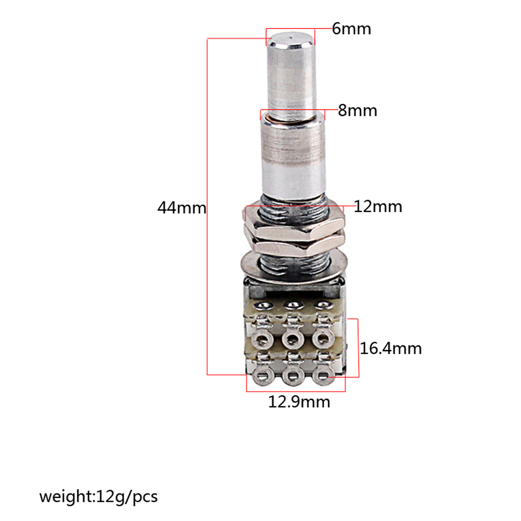 Guitar Bass Mini Dual Pots Stacked Concentric Potentiometer w/ Center Detent B100K