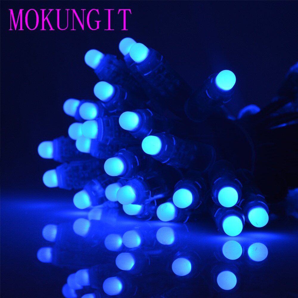 1 string (50pcs/string) WS2811 12mm 1 led pixel module F8 RGB node waterproof RGB LED White string round outdoor advertising