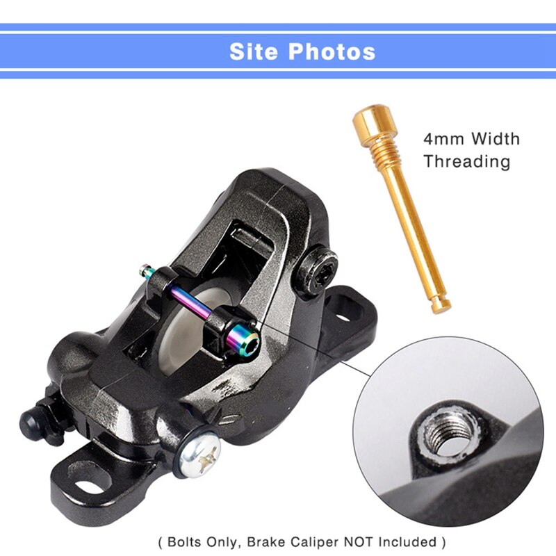 Pernos de titanio M4 para pastilla de freno de disco de bicicleta, insertos de perno roscado, tornillo para pinza de disco hidráulico XT R XT