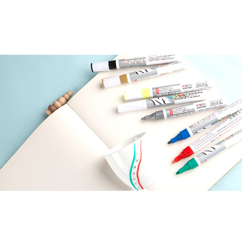 Color Waterproof Paint Marker Glass Plastic Ceramic Wood Metal Paper Car Paint Scratch Repair Pen Graffiti Tires Do Not Fade