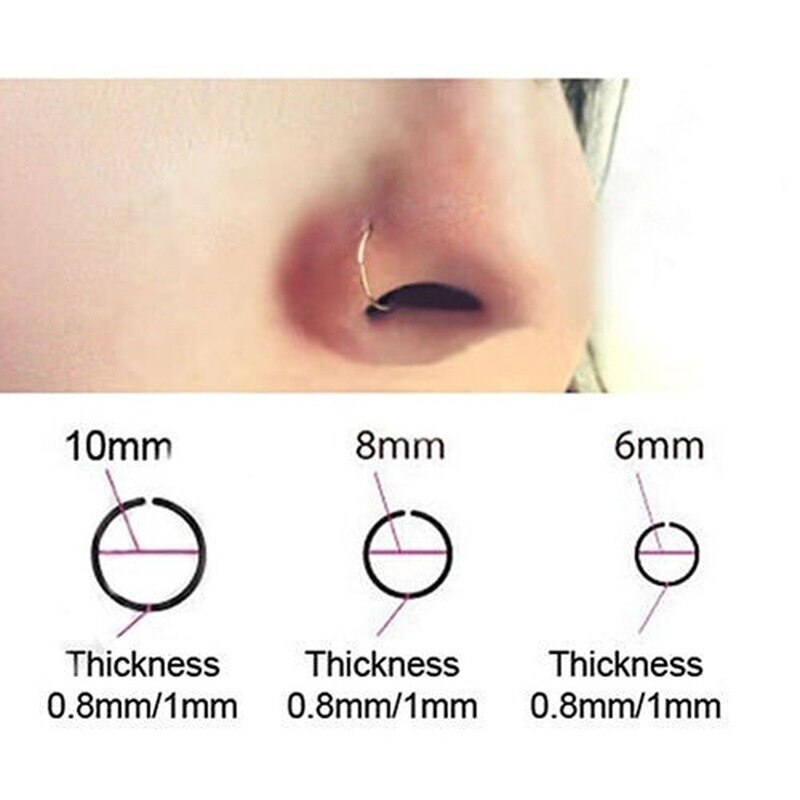 1Pc Rvs Naadloze Segment Ringen Neus Hoops Oor Piercing Tragus Neusringen Oor Cartiliage Tragus Sexy Lichaam Sieraden