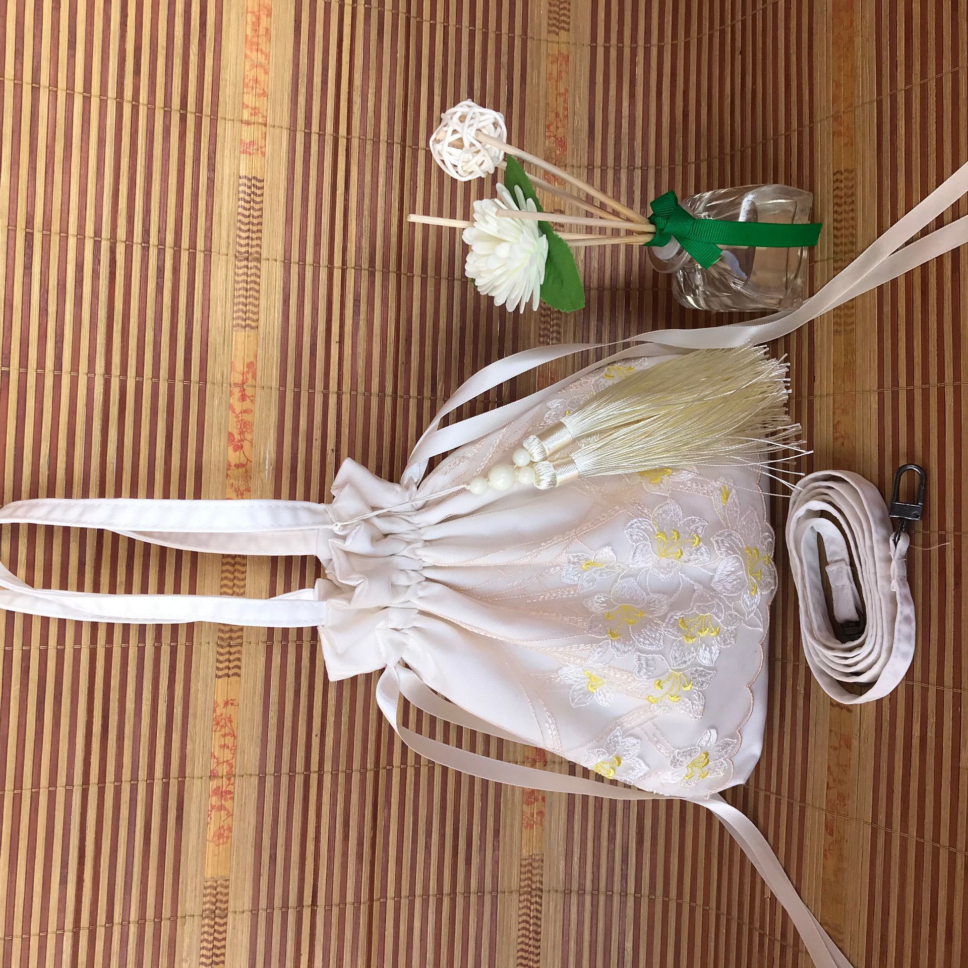 Sac à main rétro alasir pour femme, style chinois, hanfu, petites fleurs brodées, en dentelle, à bandoulière, mini sac à main rétro pour femme, sacs à ficelle: 16