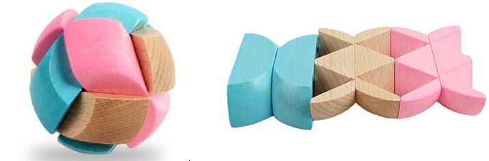 colorful wooden Luban Lock Classic IQ Wooden Puzzle Mind Brain Teasers Burr Puzzles Game Toys for Adults Children