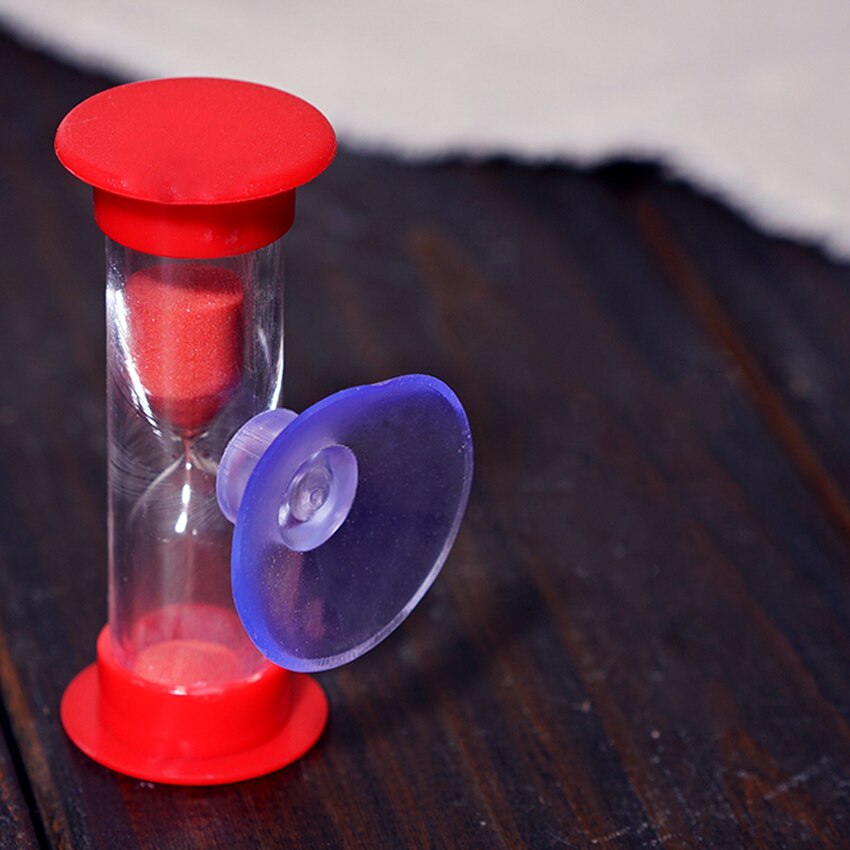 3 Minutes Hourglass Timer with Suction Cup 360 Degree Swivel Sand Timer Mini Plastic Sand Clock for Kids Brushing Teeth,
