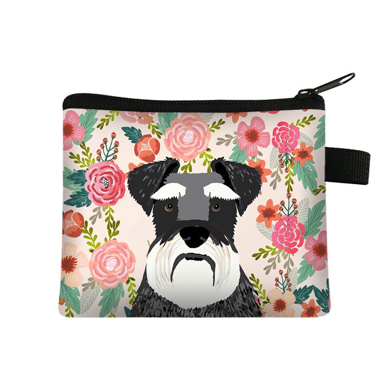 Einzigartige Katze Hund Mit Blume Malerei Münze Tasche Für Frauen Geldbörsen Mädchen Lippenstift Karte Tasche Mini Brieftaschen Für: lqbyhm05w