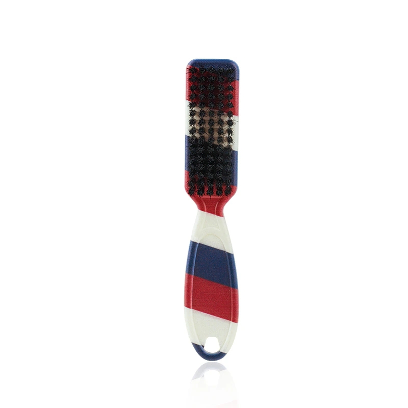 cepillo de afeitar para peluquero, cepillo para quitar el cuello, cepillos de pelo de caballo, herramientas de estilismo para limpieza de salón de bigote facial: Rojo