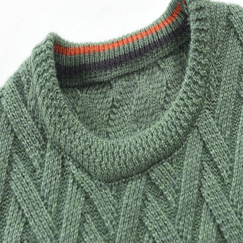 Männer Oansatz Wolle Jumper Herbst Winter Warm Patchwork Bequeme Lange Hülse Kleidung Gestrickte Beiläufige Männliche Pullover Dropshopping