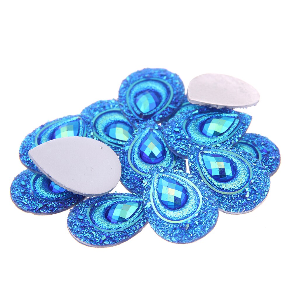 18*25Mm Grote Strass 20G Ongeveer 26Pcs Shape Resin Edelstenen Flat Terug Voor Ambachten Scrapbooking diy Kleding Schoenen December.: 60 Blue AB