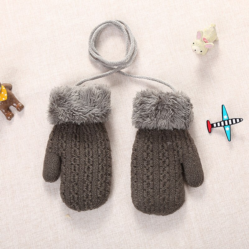 Wanten Voor Kinderen Kinderen Wanten Winter Wol Gebreide Handschoenen Kinderen Warme Touw 1-4 Jaar Oude Jongen Meisje baby Handschoenen: Dark grey