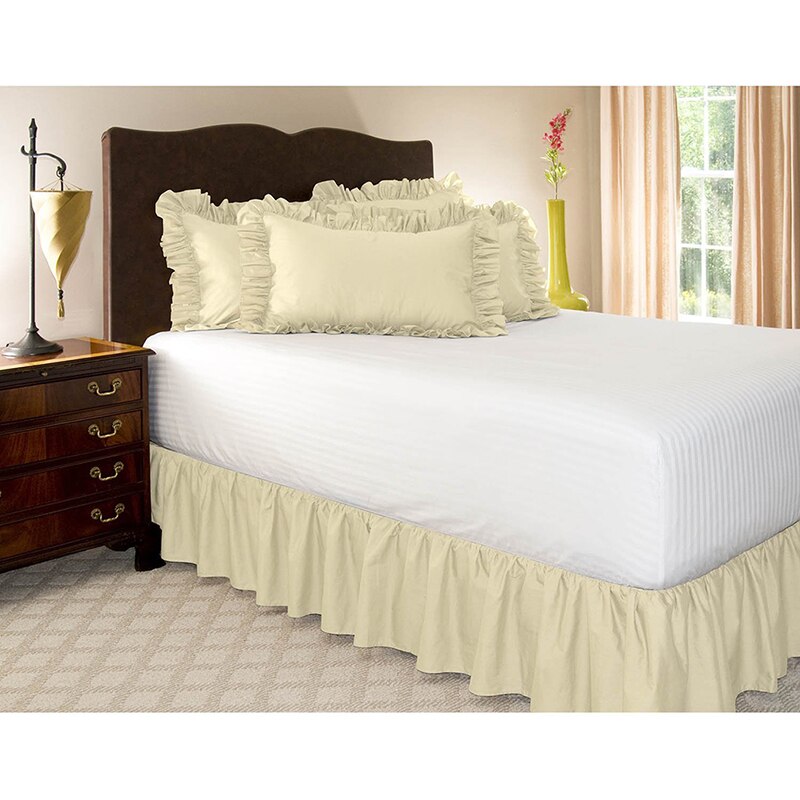 Seng nederdel hvid wrap omkring elastiske seng nederdele uden seng overflade soveværelse dekorationer 6 farver
