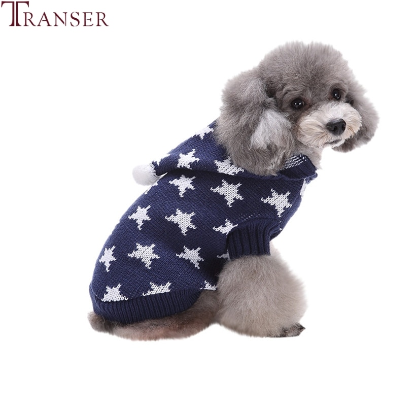 Nieuw Pet Supply Ster Patroon Hond Trui Gebreide Hond Hoodie Jas Puppy Outfit Winter Warm Kleding Voor Kleine Honden 81113