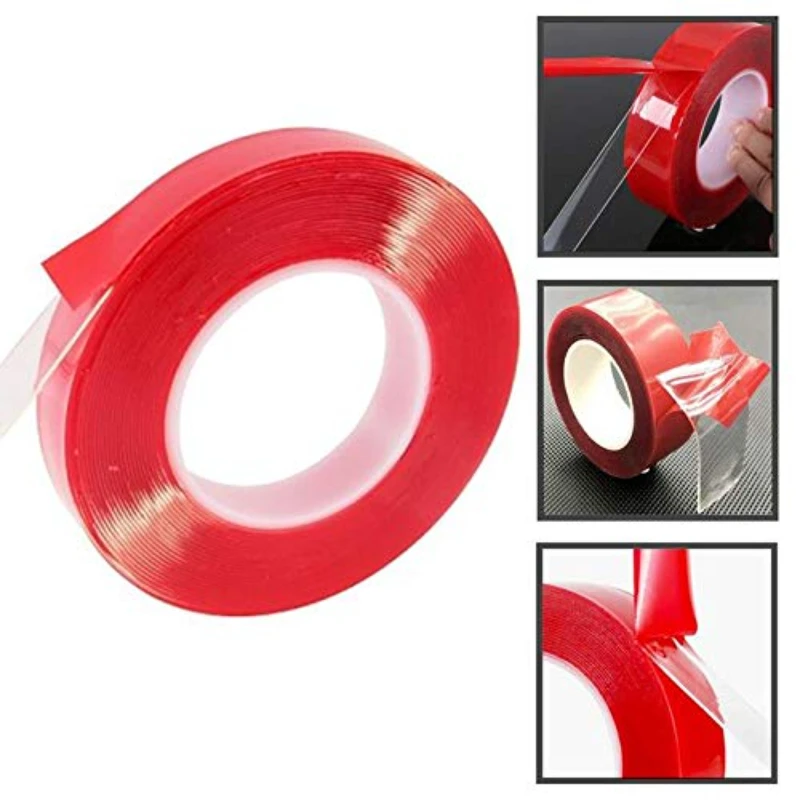 Doppelseitiges Klebeband, transparent, wasserfest, abnehmbar, doppelseitiges Montageband für Basteln, Teppiche, Fix, Zuhause, Büro, Zauberstab, Auto, Dekoration