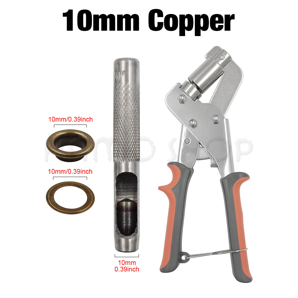 Eyelet Grommet Tool Kit Handheld Install Pliers Portable Grommet Hand Press With 100 Set Of Grommets For Leather Canvas Clothing: NICKEL