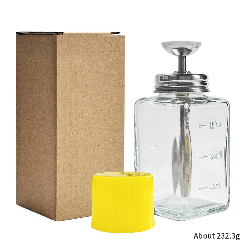 Imprensa de garrafa de vidro do prego funil imprensa tipo garrafa de álcool removedor de unhas água garrafa vazia limpeza líquido cristal hidráulico 180ml: Default Title