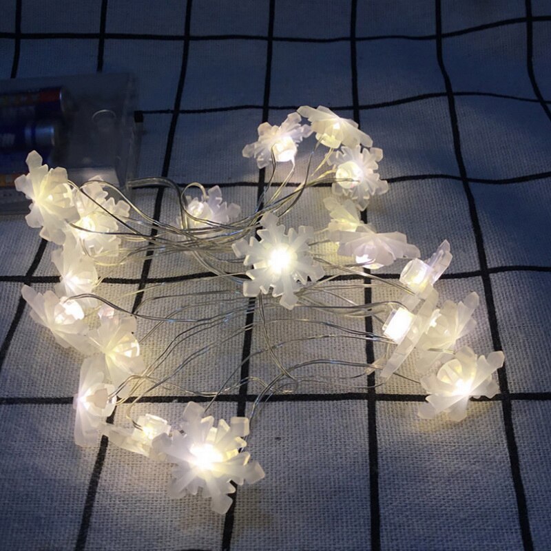 Christmas Decoration Outdoor Waterproof String Light Deer Snowman Snowflake Copper Wire Christmas Day String Lights 2M 20 Lights: Snowflake A