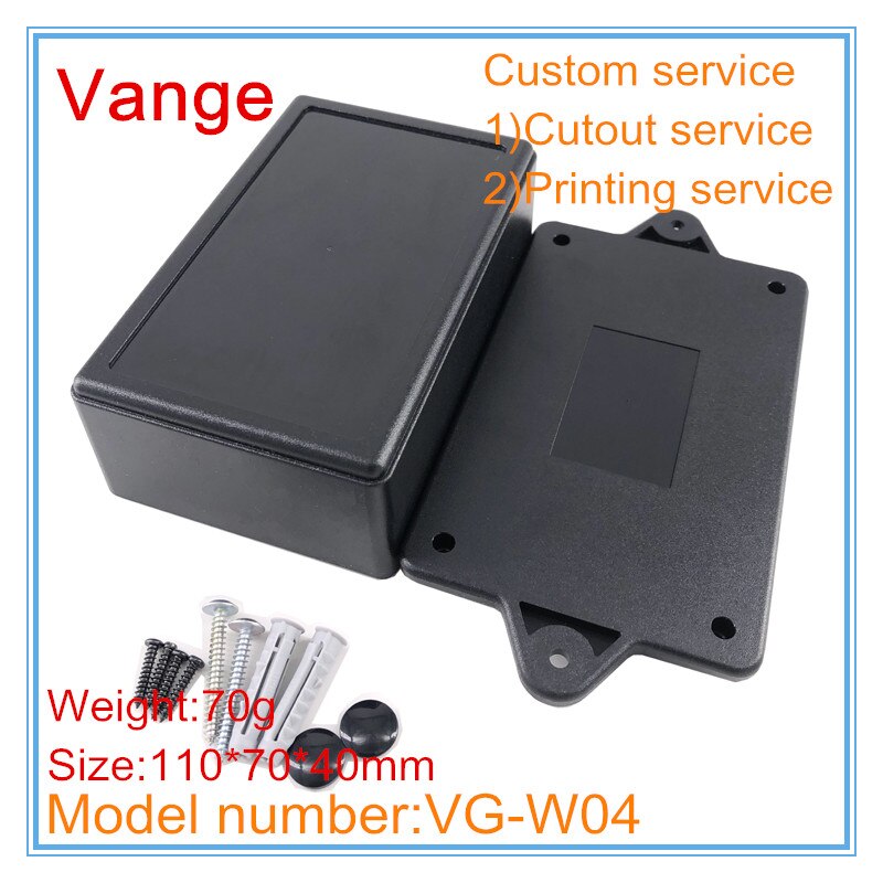 1pcs/lot injection mold made box IP54 ABS plastic wall mounted diy case enclosure for PCB project box 110*70*40mm