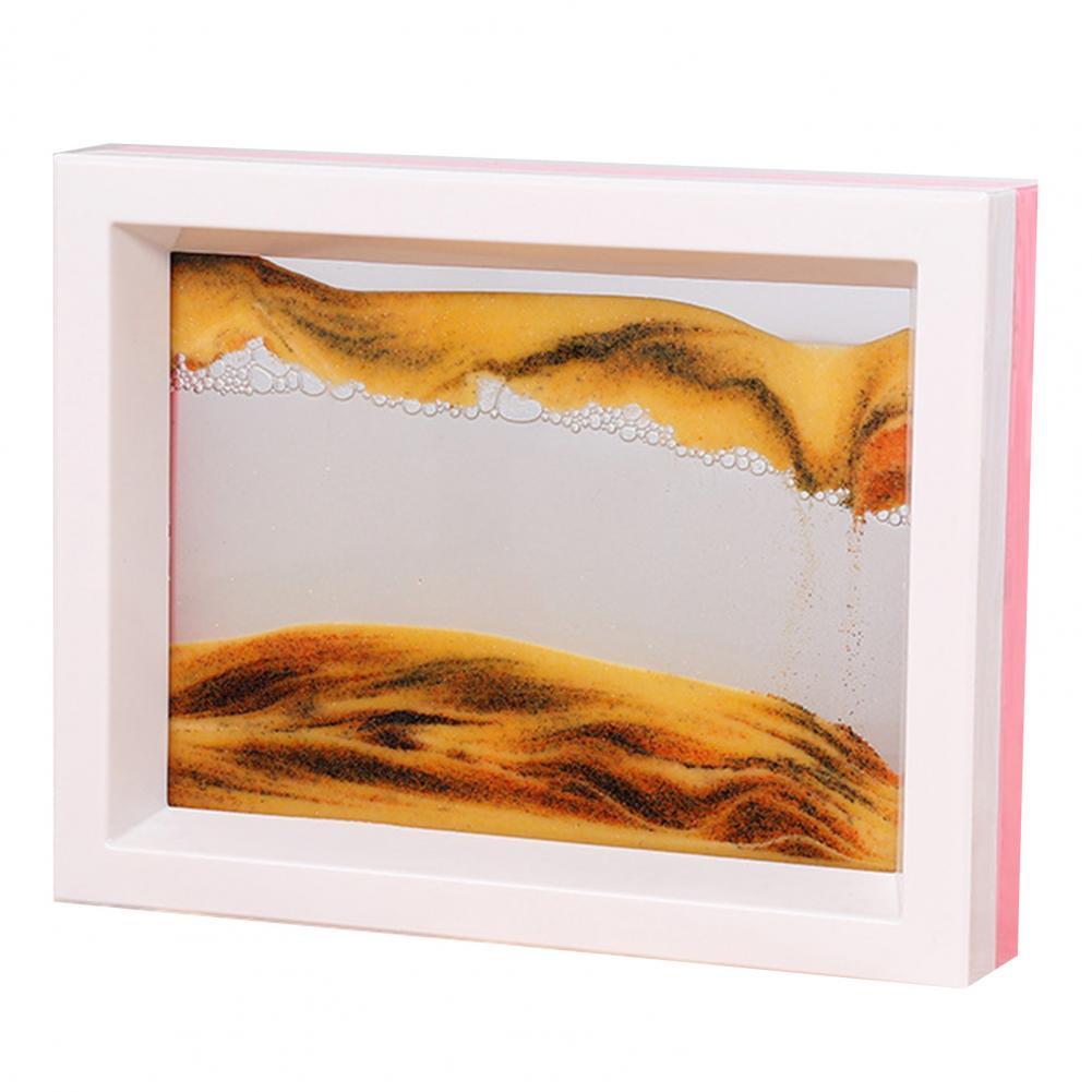 3D Flowing Sand Picture Glass Moving Sand Art Picture	Mountain Pattern Dynamic Sand Picture Home Decor Hourglasses песочные часы: Orange