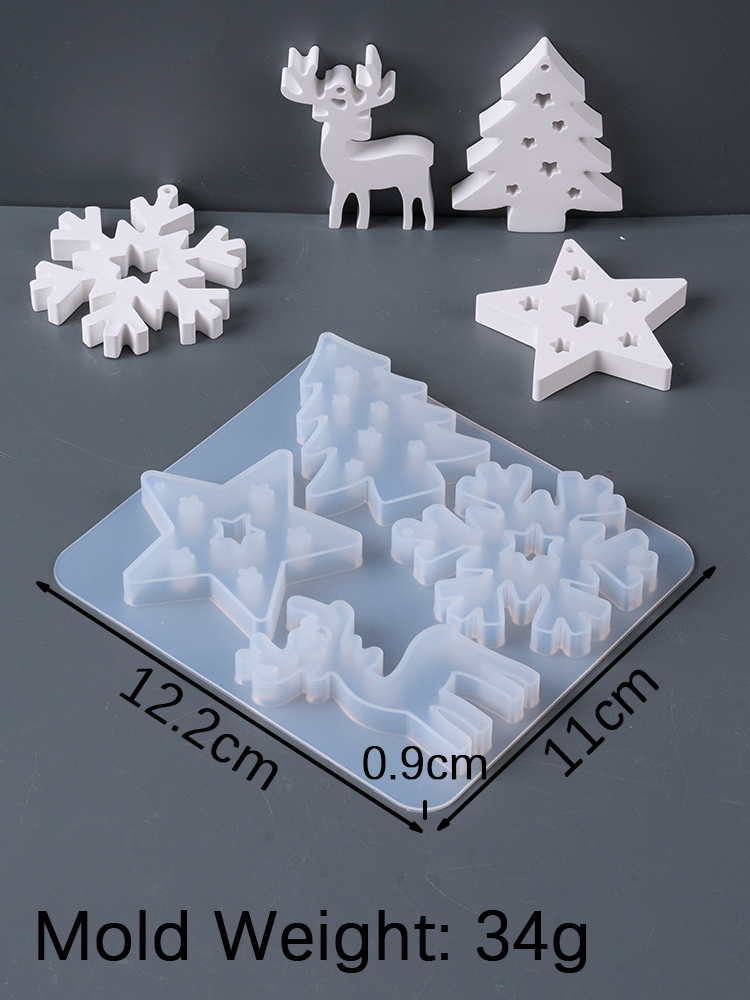 Moule En Silicone Pour Décoration De Noël : élan, étoile, Ange, Flocon De Neige - France